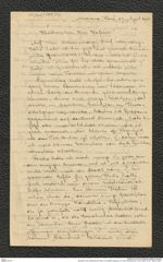 Nachlass Franz Steindachner, Brief von Gottfried Hagmann an Franz Steindachner (13.04.1905), Inv.Nr. 198.02, Seite 1
